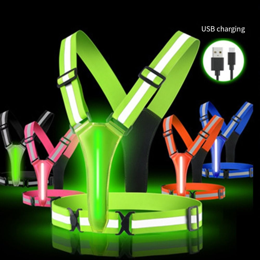 Running Visibility Gear - USB Rechargeable LED Reflective Vest High