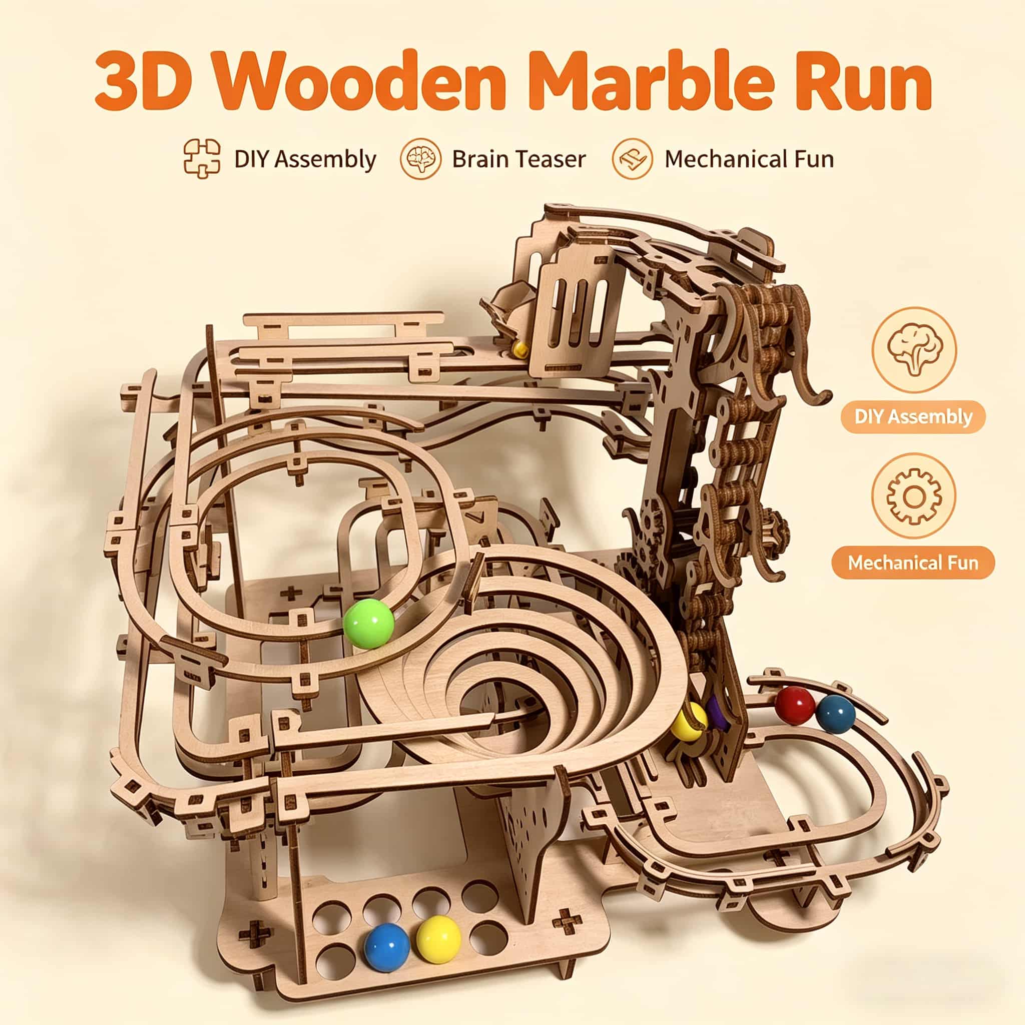 Mechanical Marble Run 3D Woode - Running Gear Gifts recension och pris
