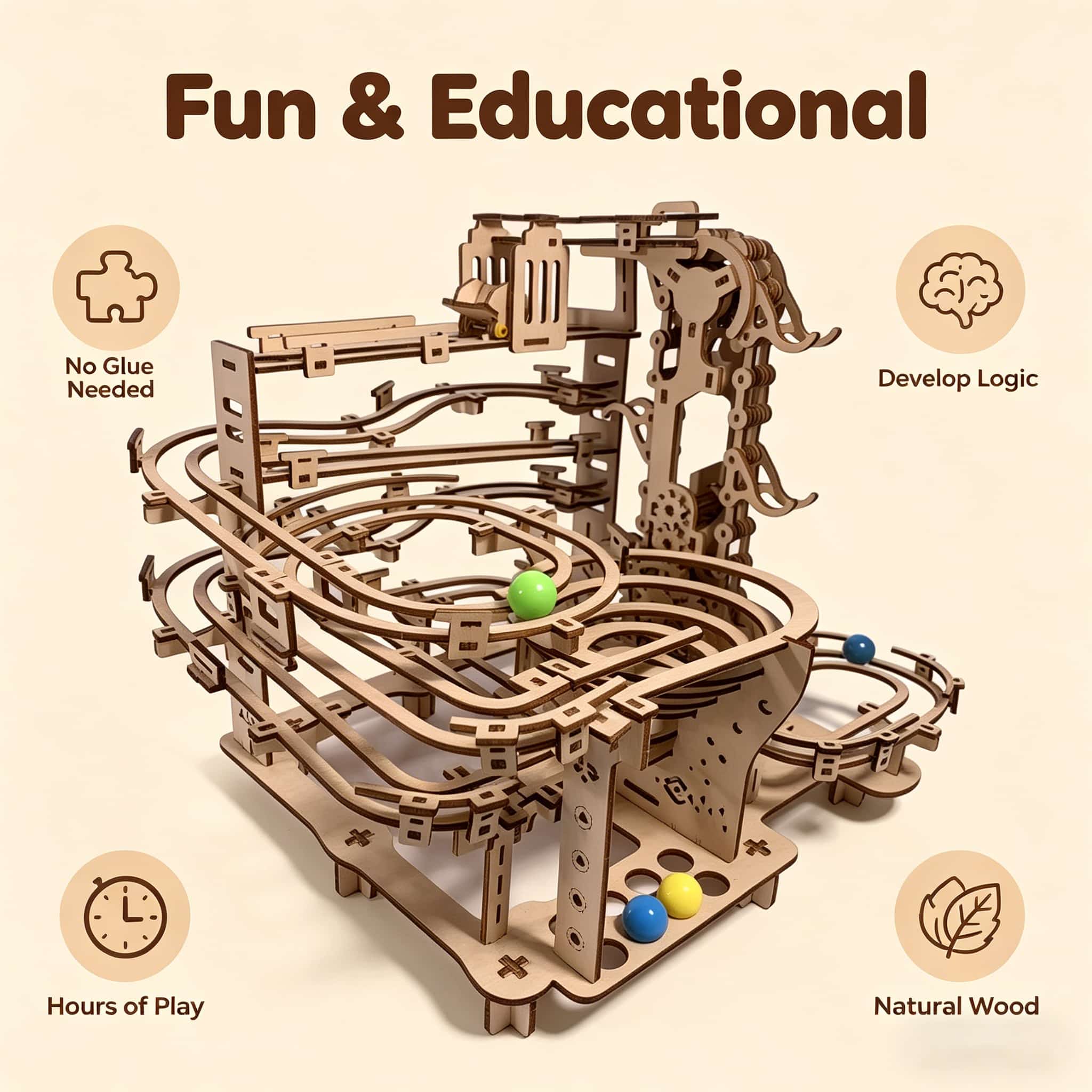 Mechanical Marble Run 3D Woode - Running Gear Gifts recension och pris