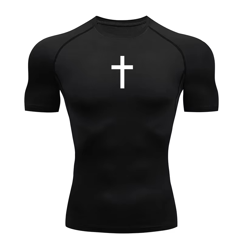 Cross Print Compression Shirt  - Running Gear Men recension och pris