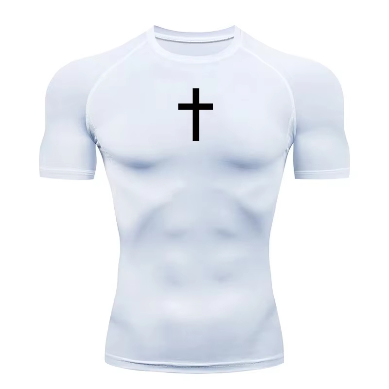 Cross Print Compression Shirt  - Running Gear Men recension och pris