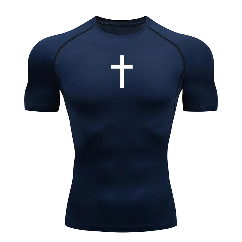Cross Print Compression Shirt  - Running Gear Men recension och pris