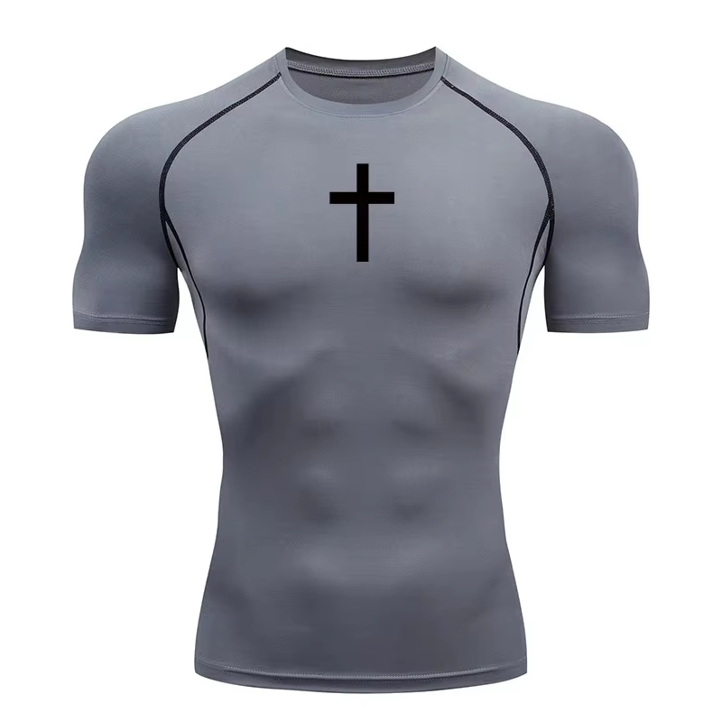 Cross Print Compression Shirt  - Running Gear Men recension och pris
