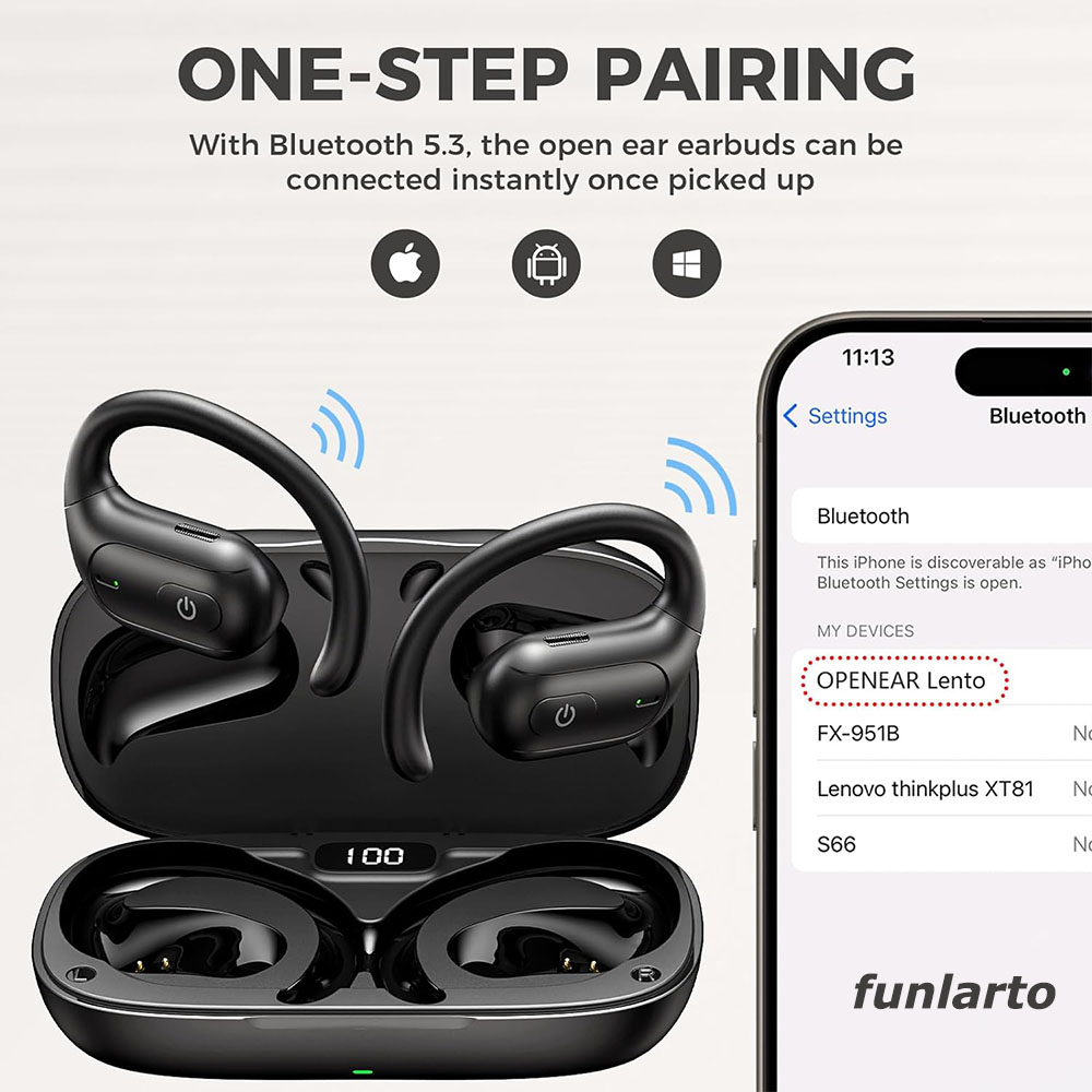 Open-Ear Wireless Running Head - Earphone Sport Hook recension och pris